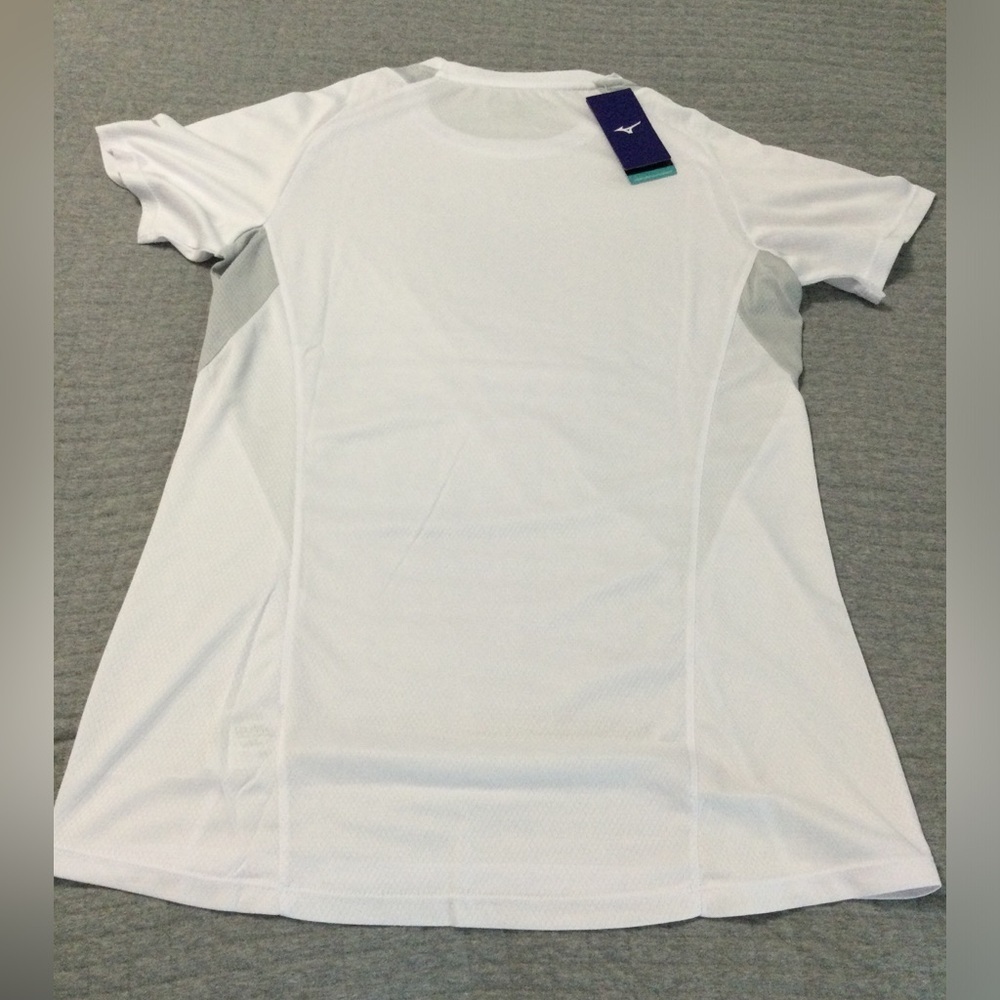 Mizuno Womens Performance Crew Neck Jersey Wht/Gray Size M - Picture 4 of 8